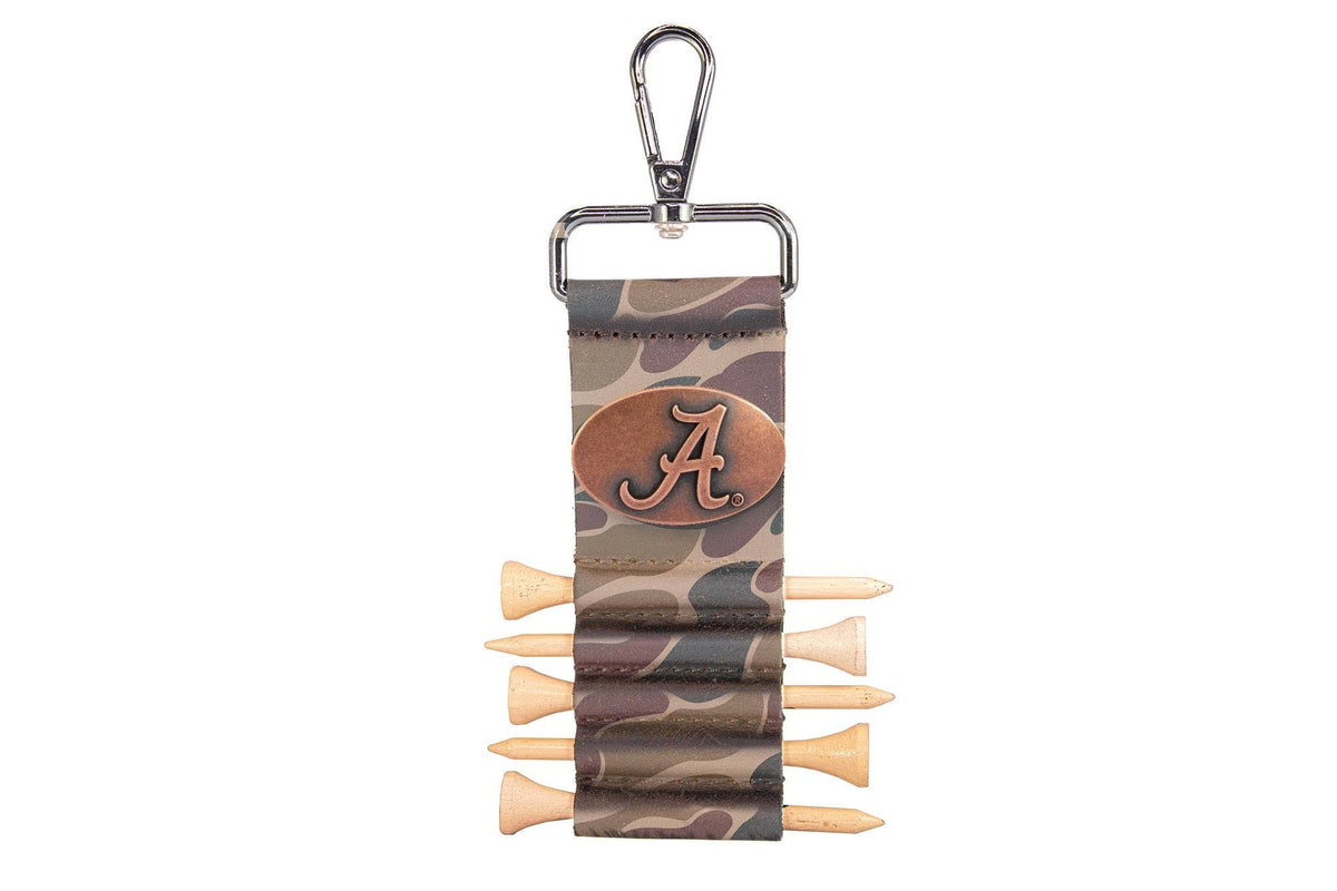 Alabama Crimson Tide Leather Golf Ball and Tee Holder