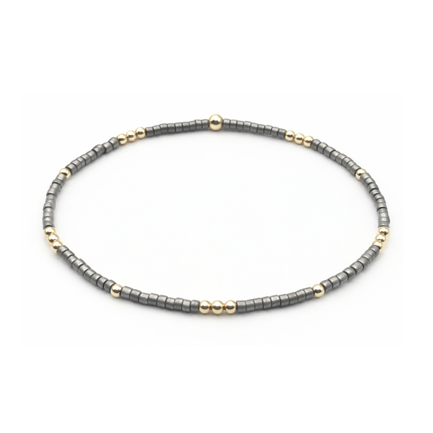 2mm Newport PEWTER + Gold Filled Waterproof Bracelet
