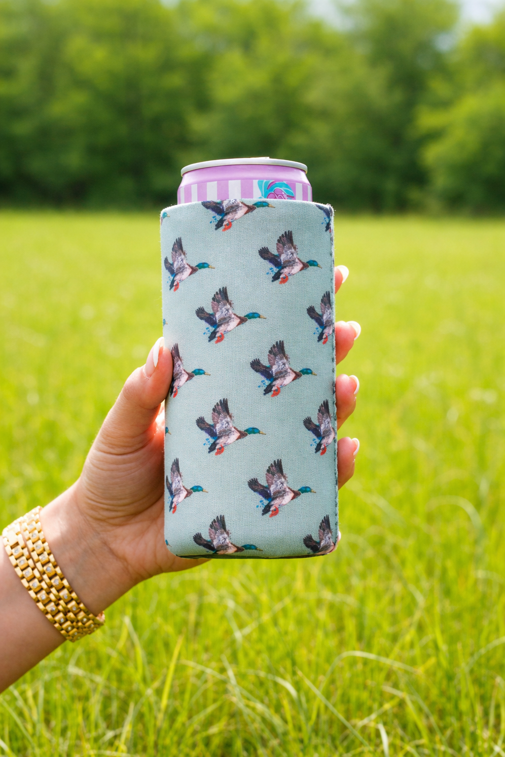 Green Duck Tall Coozie