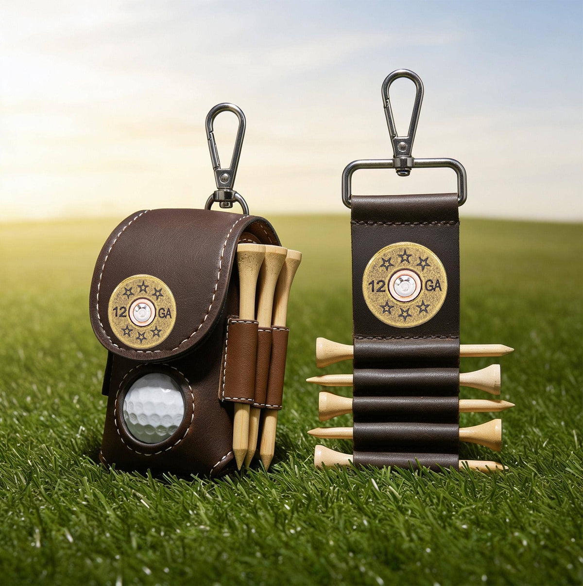 Shotshell Leather Golf Ball and Tee Holder