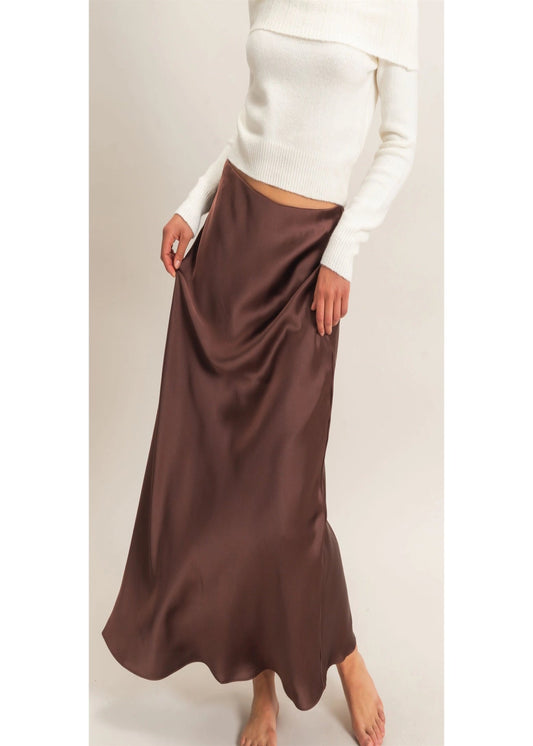 ALLISON SKIRT - DARK BROWN
