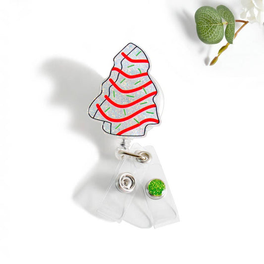 Glitterific Christmas Cake Badge Reel
