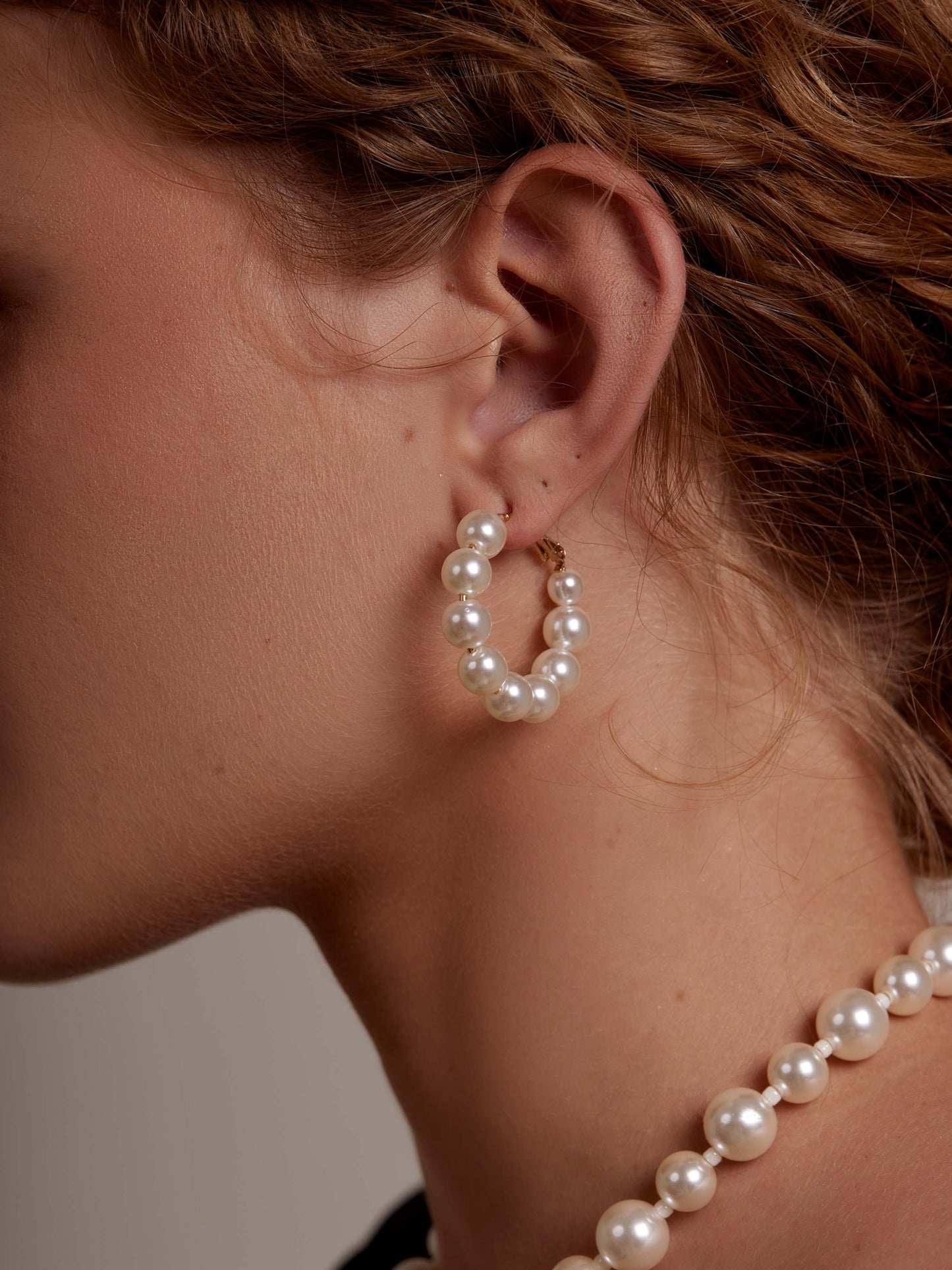 Chunky Pearl Hoop Earring