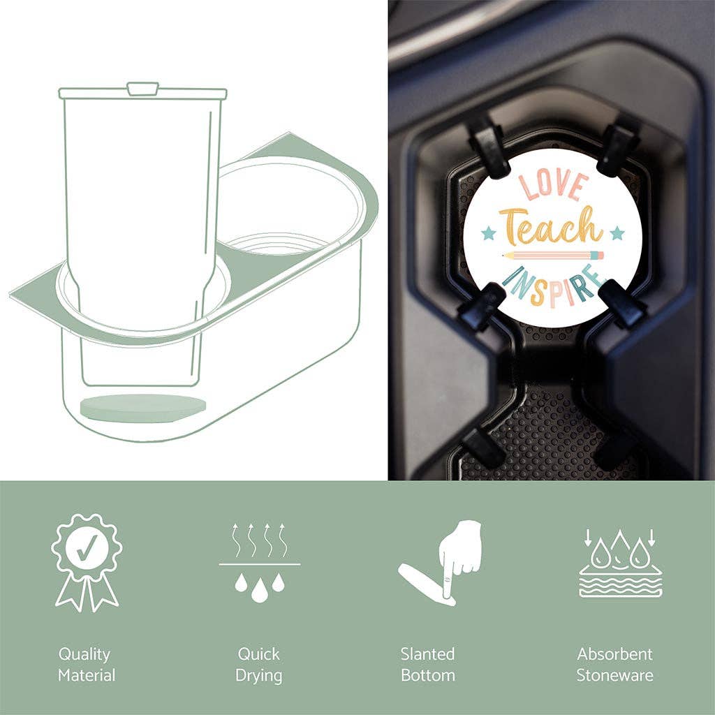 Car Coaster-Love Teach Inspire