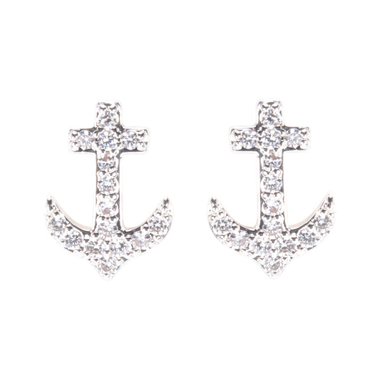 Timeless Radiance Cross Silver Earrings