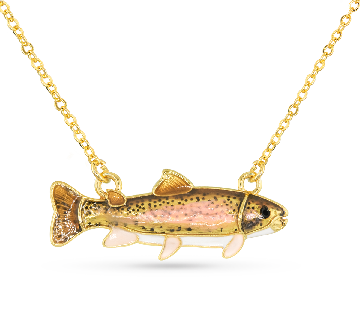 Rainbow Trout Necklace - Gold
