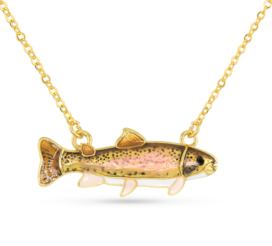 Rainbow Trout Necklace - Gold