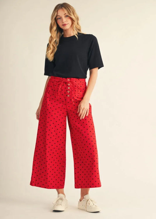 TRINI PANTS - RED POLKA DOT
