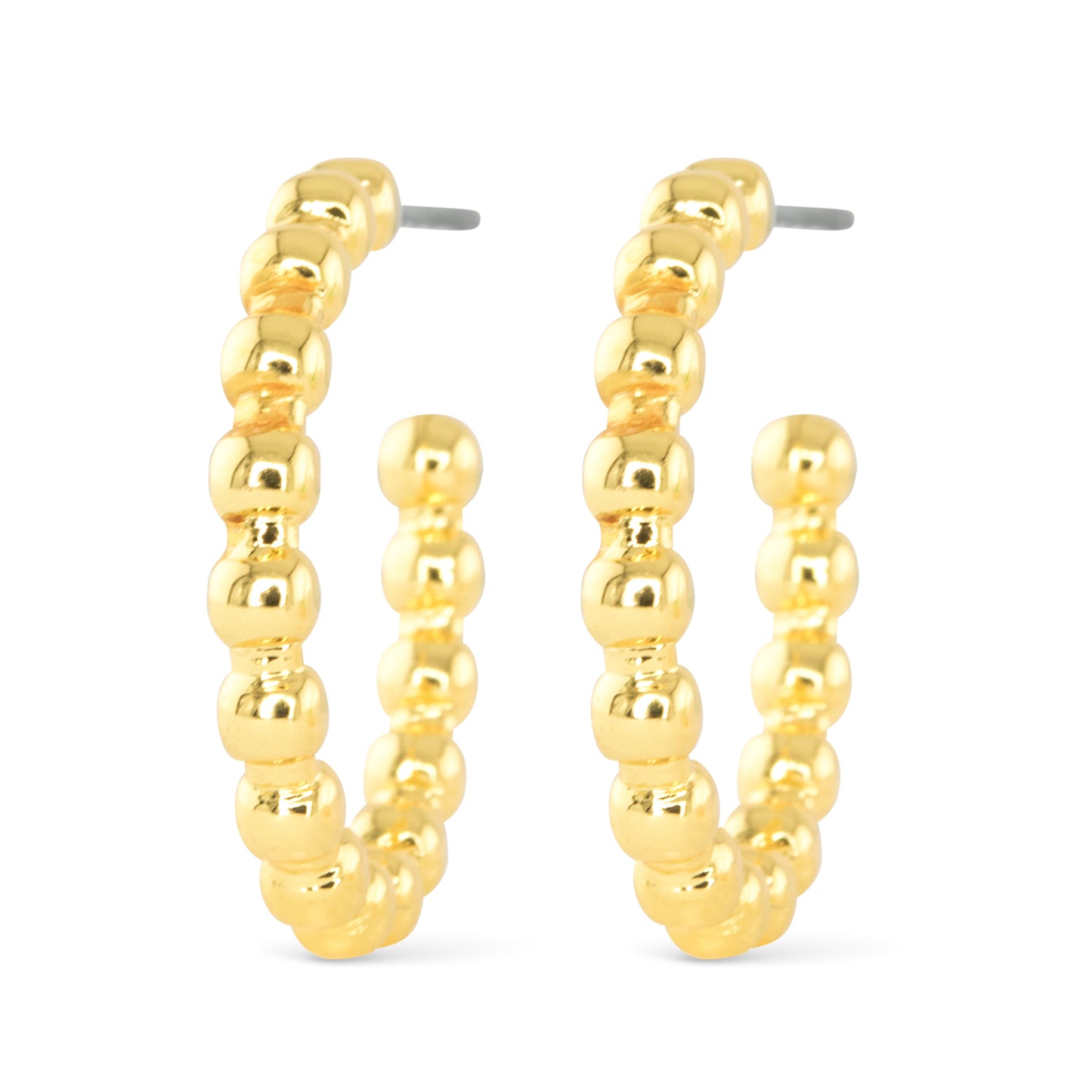 Gold Beaded Hoop Earrings