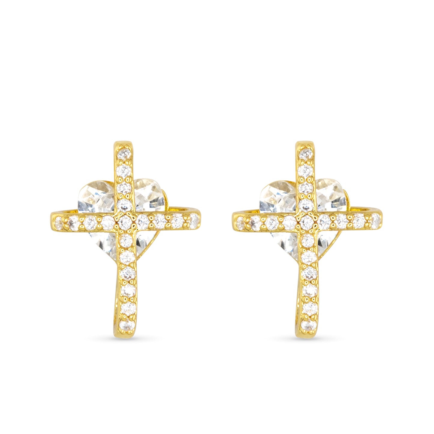 Cross & CZ earring