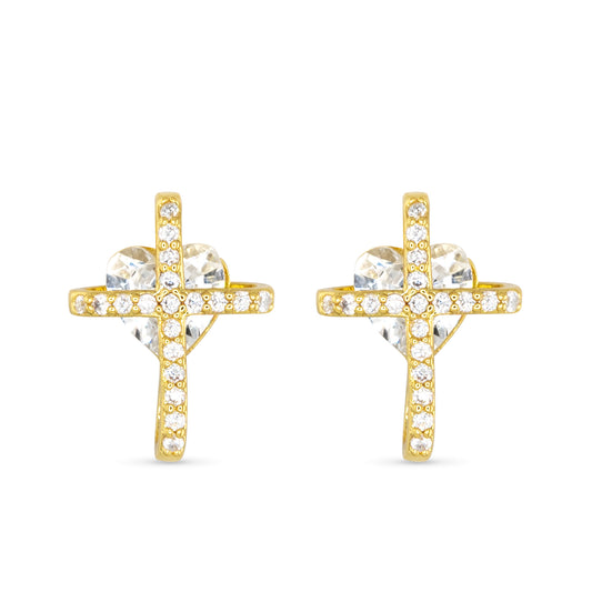 Cross & CZ earring