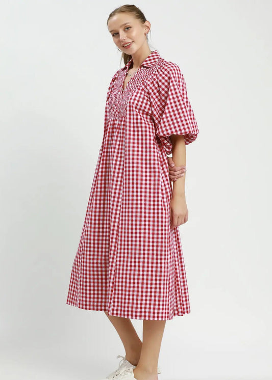 MELISSA DRESS - CRIMSON