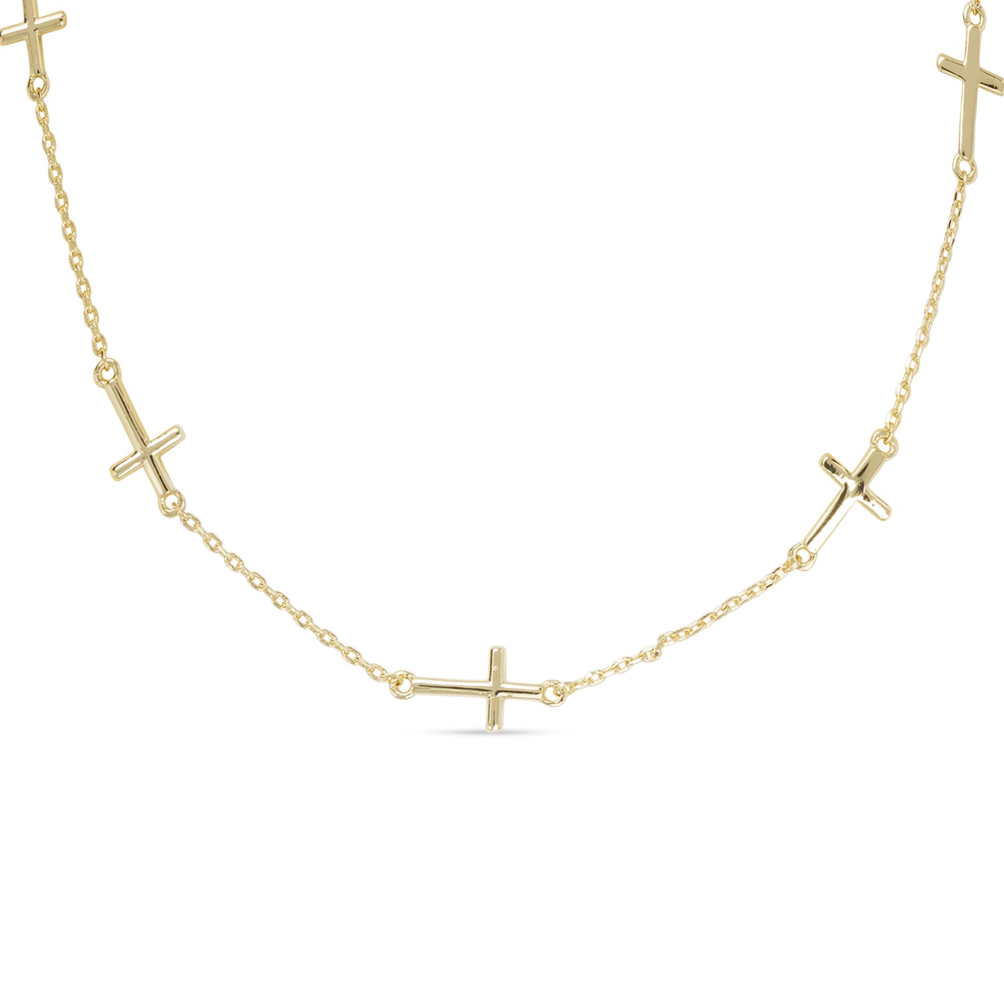 Gold Station Cross Necklace