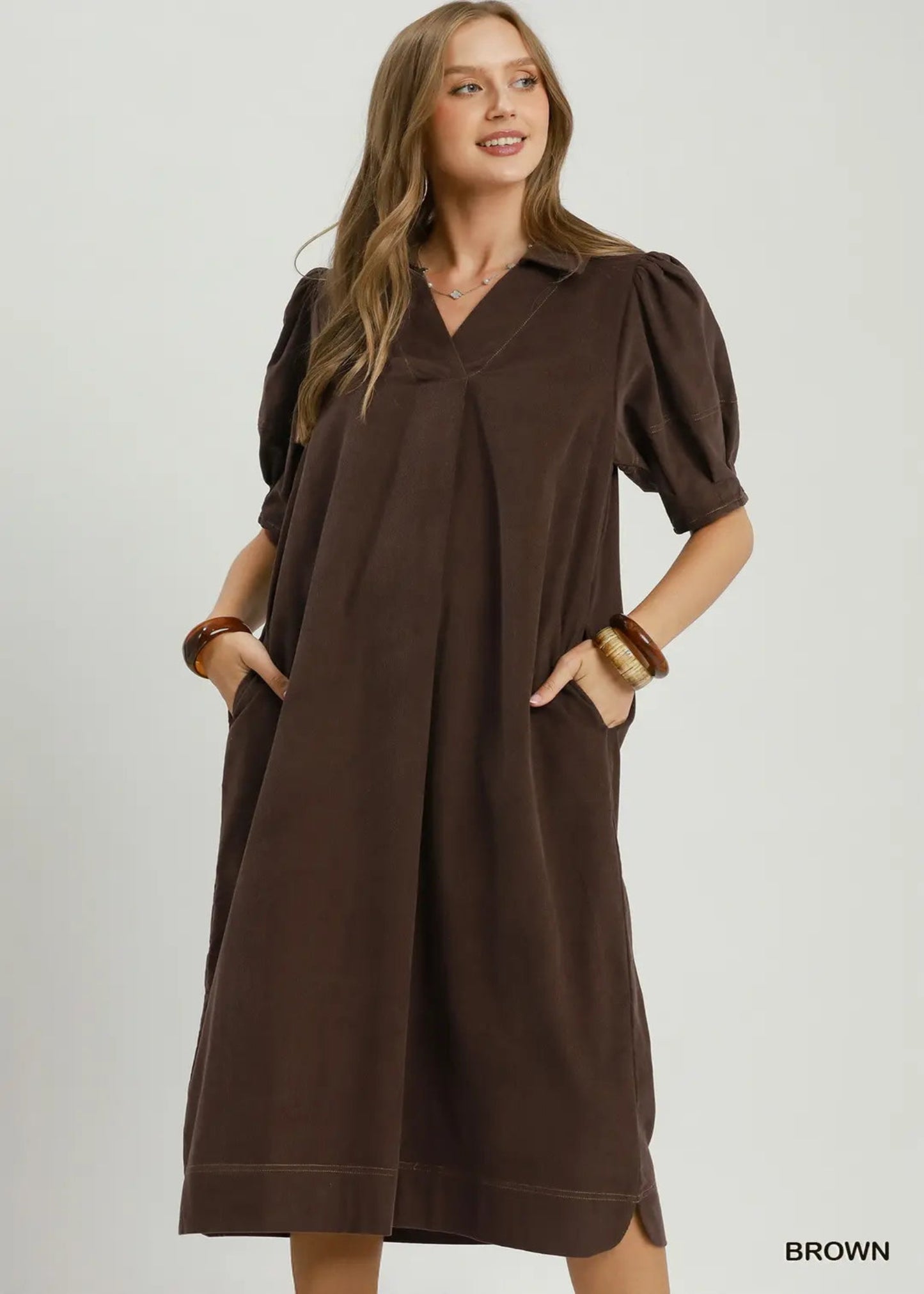 KELLAH DRESS - BROWN
