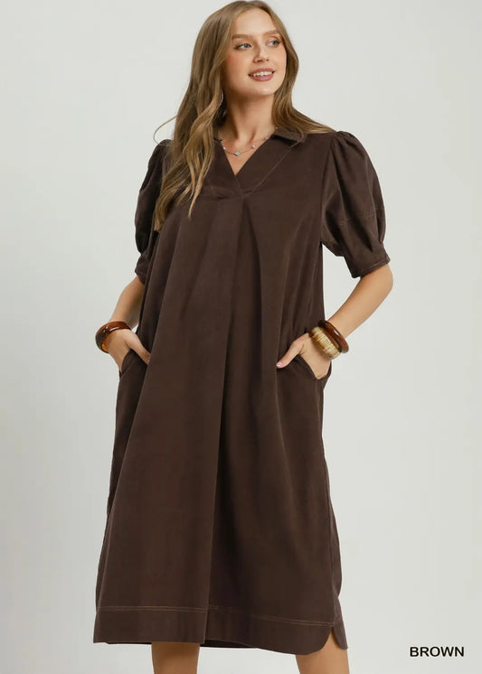 KELLAH DRESS - BROWN