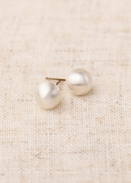 GRENADA BRUSHED SILVER LARGE EARRINGS