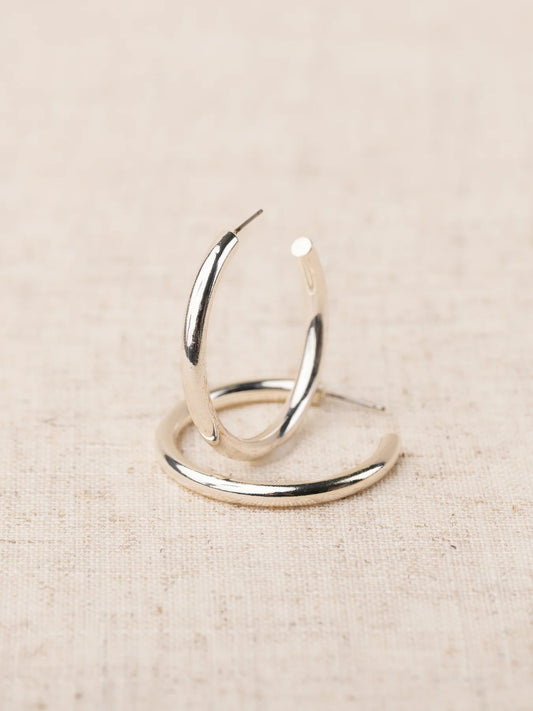 HEATHER SILVER SHINY EARRINGS