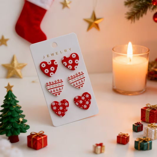 CUTE CHRISTMAS WHITE SNOWFLAKE HEARTS