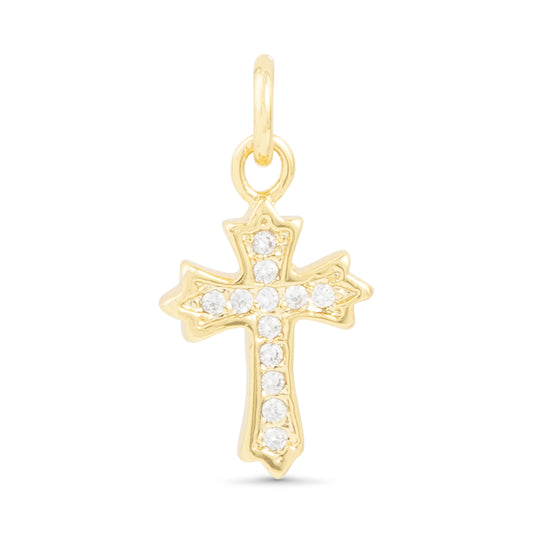 GOLD W/ CZ CROSS CHARM