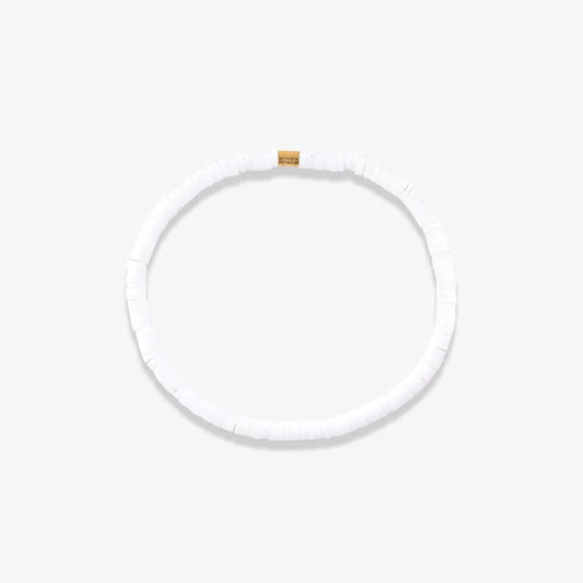 Seascape Vinyl Disc Bracelet WHITE- Pura Vida