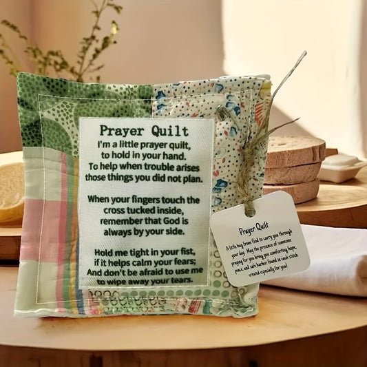 HANDCRAFTED CROSS POCKET PRAYER QUILT