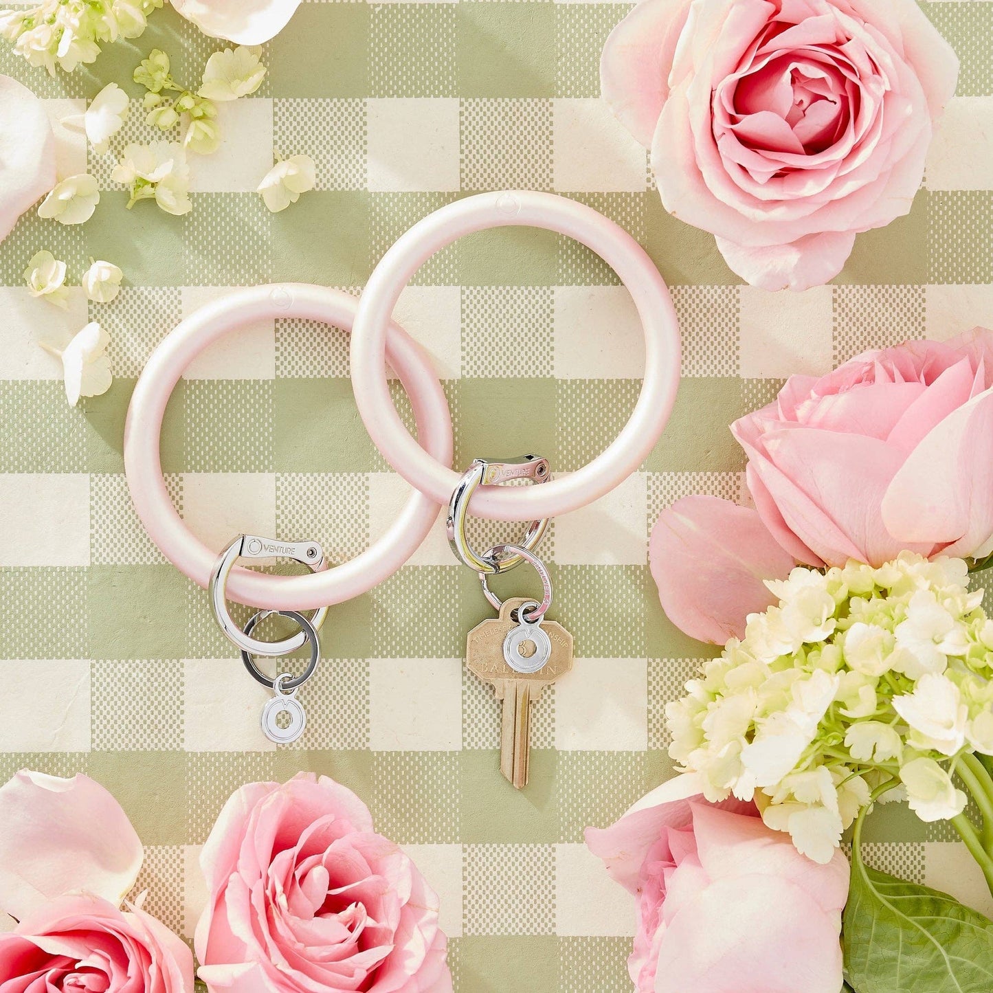 Silicone Big O® Key Ring - Rosé Pearlized