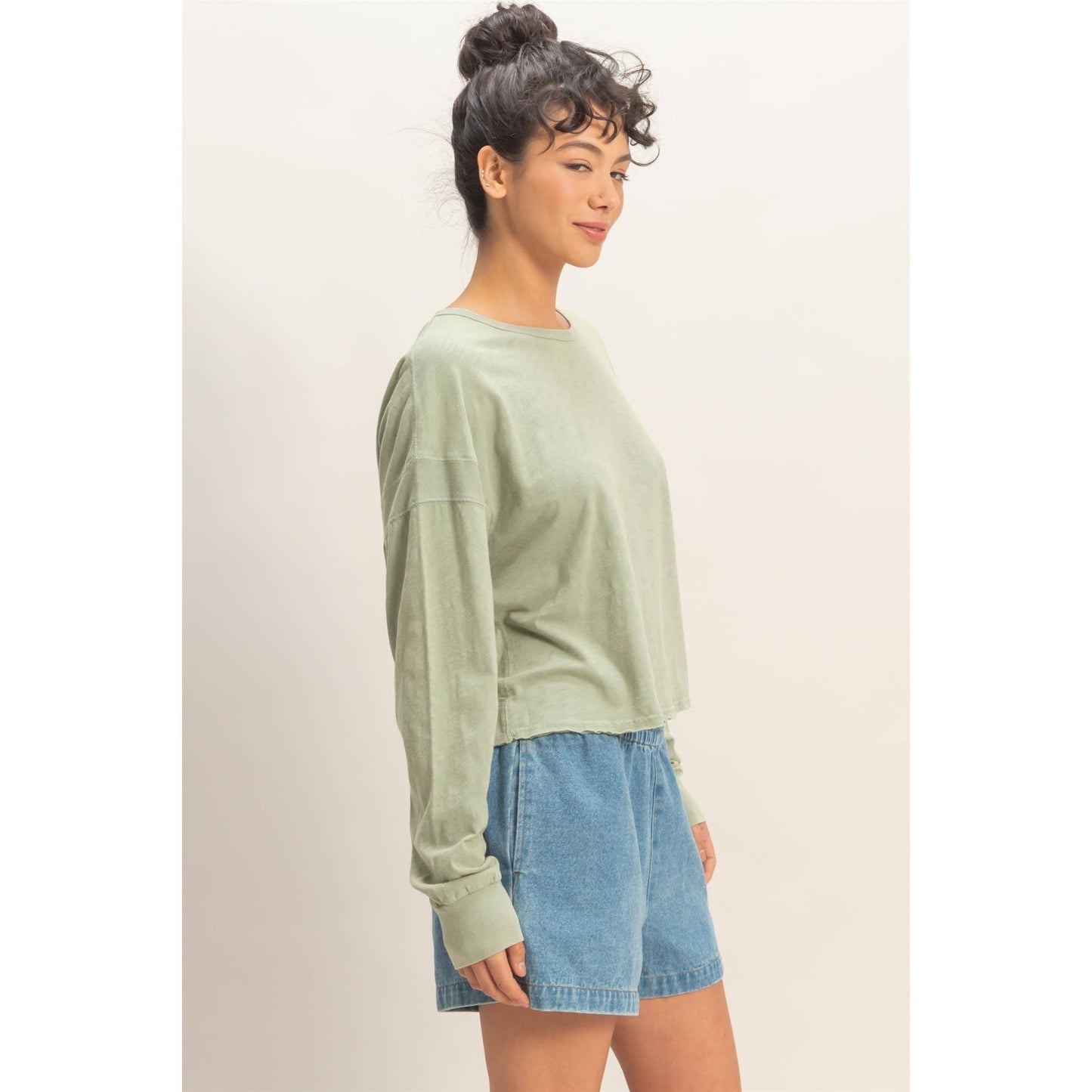 Cross Detail Open Back Long-Sleeve Top