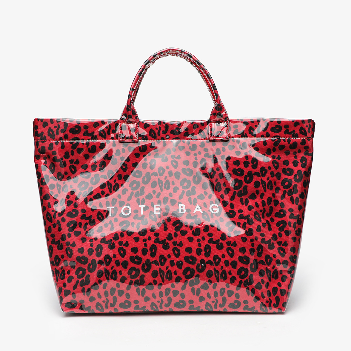 Leopard Print Tote Bag PVC Handbag: LRose / M