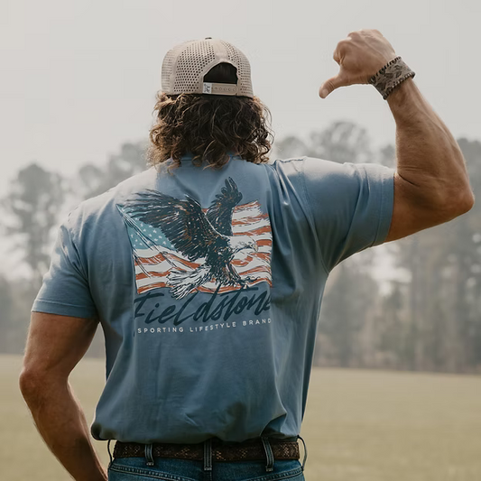RED WHITE AND TALONS TSHIRT - SALTWATER