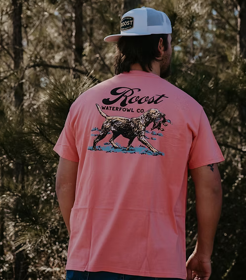 ROOST WATERFOWL DOG TSHIRT - WATERMELON
