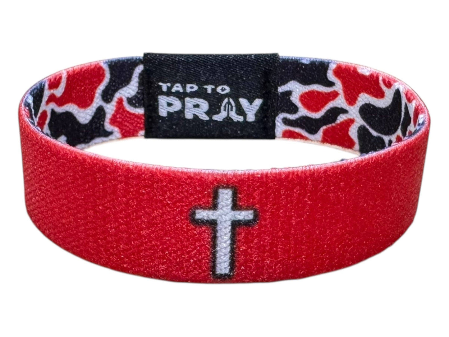 Tap To Pray™ Wristbands - Team Camo - Red & Black