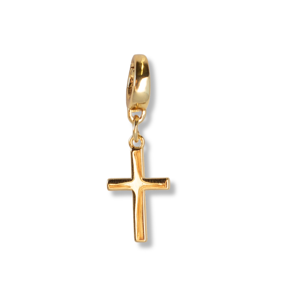Cross Charm, Gold, Charm Bar | Charm Necklace, Bag Charm