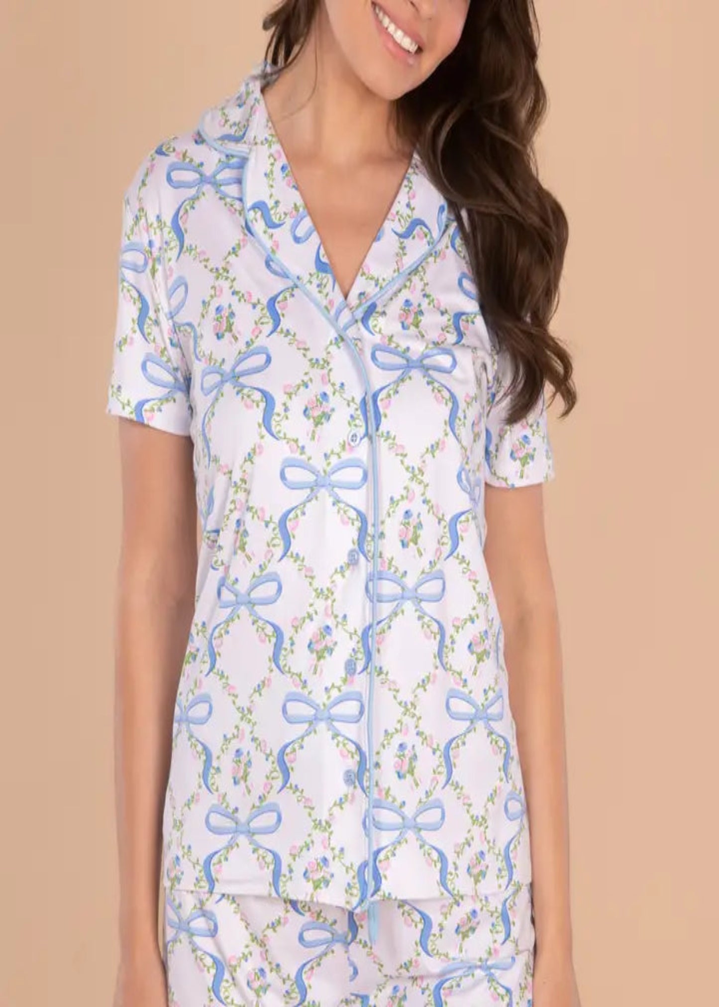 Bows & Blossoms Pajama Top