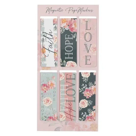 MAGNETIC BOOKMARK SET-FAITH HOPE L