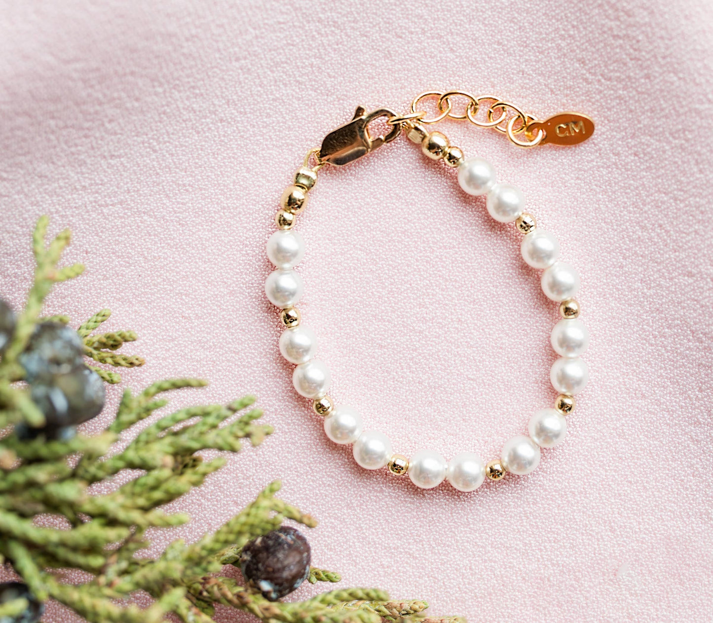 Girls 14K Gold-Plated Pearl Baby Bracelet Children's Jewelry Brynn
