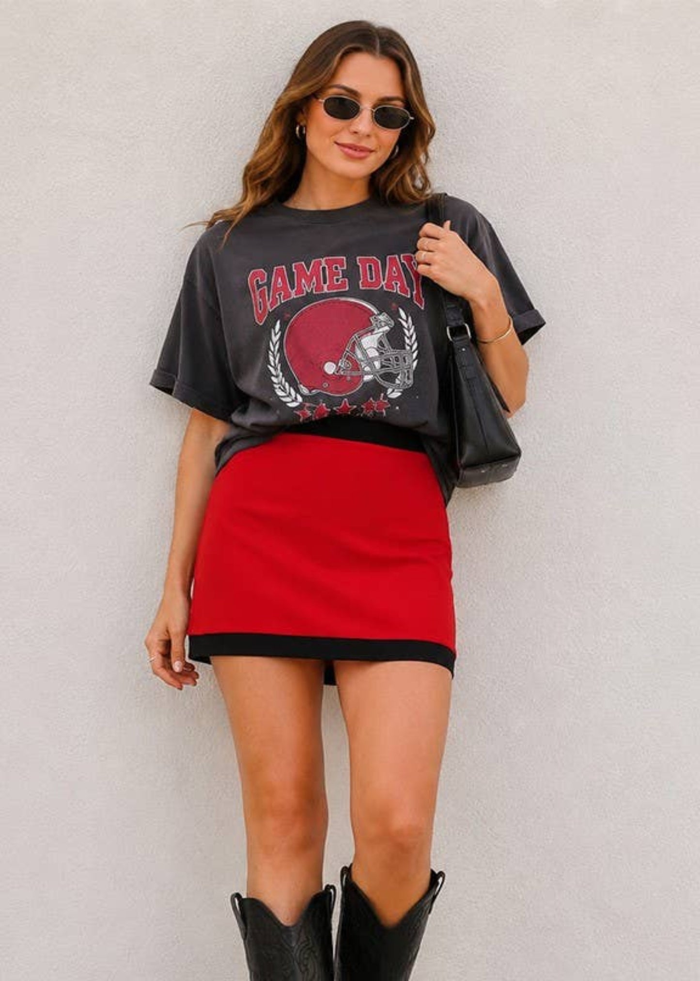 RED/Black - Game Day Contrast Skirt