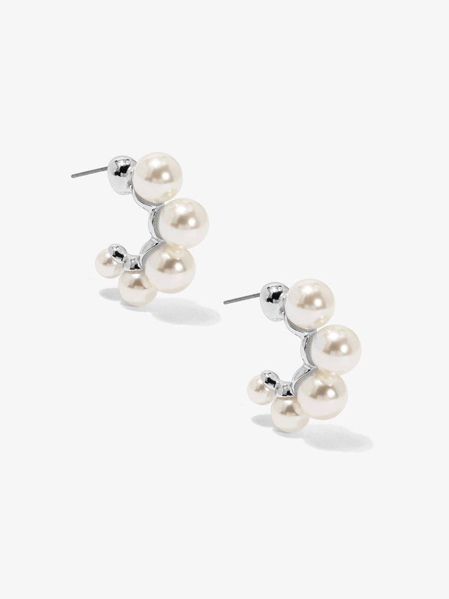 Multi Pearl Hoop Earring