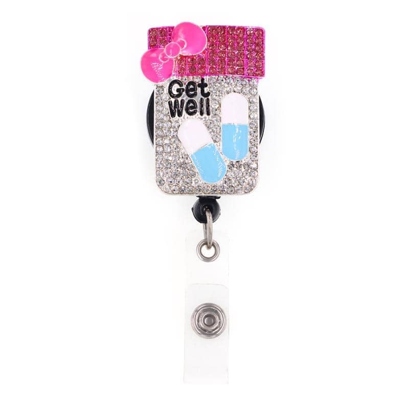 Get Well Pills Sparkle and Shine Rhinestone Badge Reel