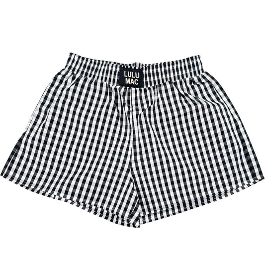 BLACK GINGHAM BOXER SHORT