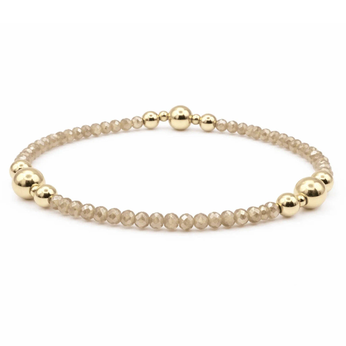 Nantucket Shimmer Champagne Gold Filled Beaded Bracelet