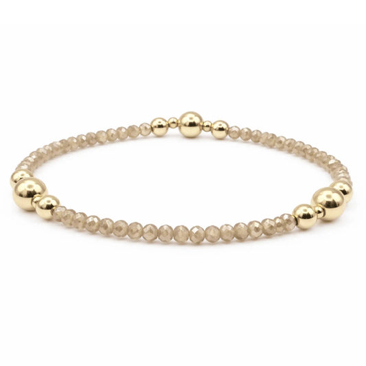 Nantucket Shimmer Champagne Gold Filled Beaded Bracelet