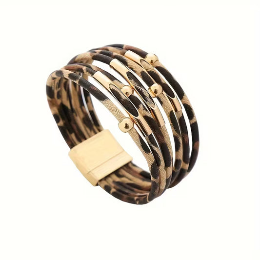 LEOPARD PRINT BRACELET - GOLDEN