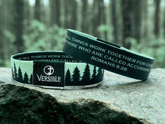 Forest Edge / Romans 8:28 Wristband