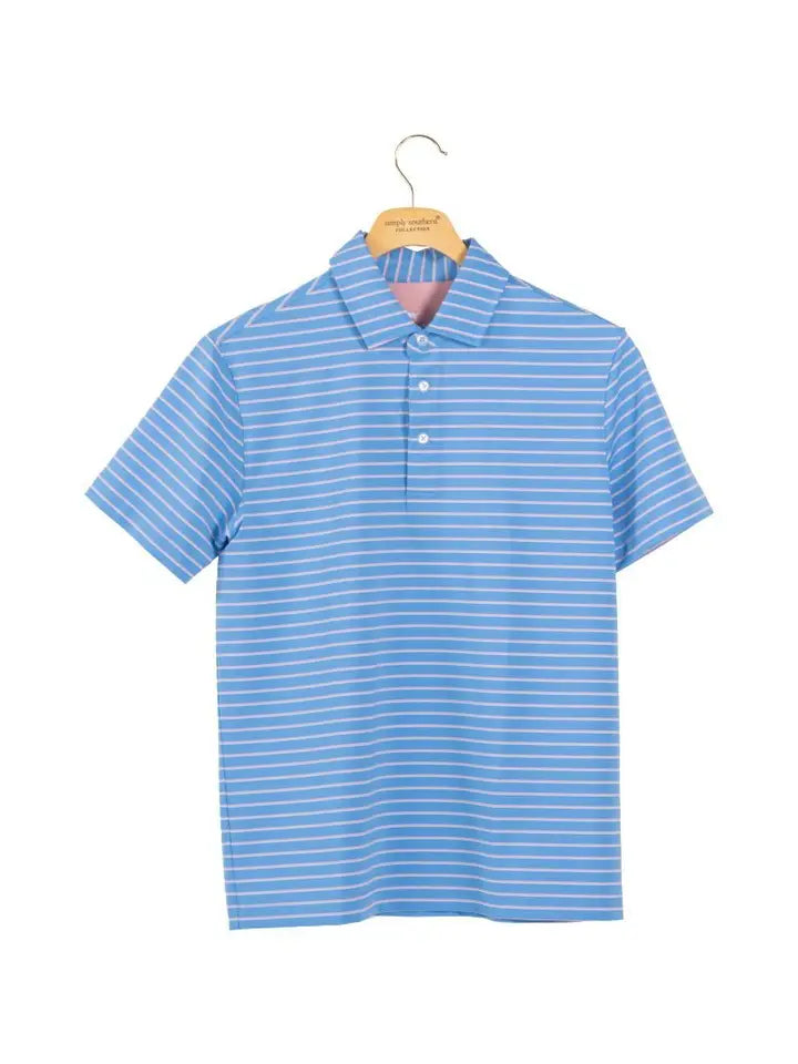YOUTH STRIPED POLO-BLUE