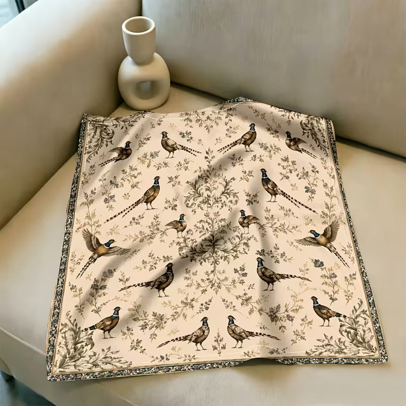 PHEASANT FLORAL RETRO SCARF