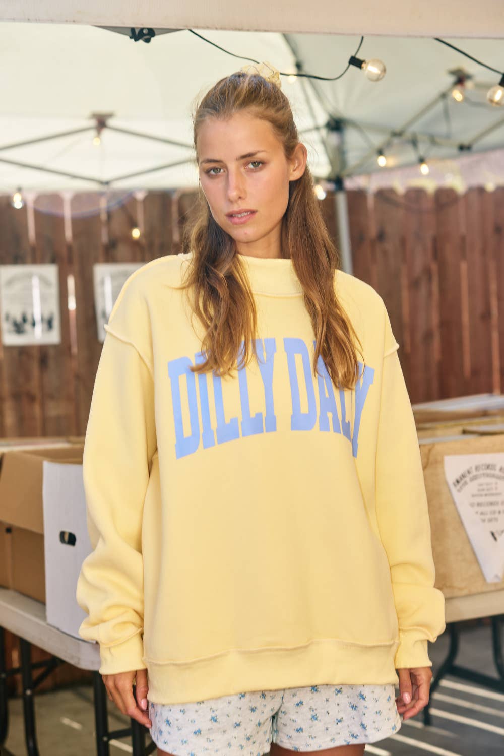 DILLY DALLY MOCKNECK SWEATSHIRT