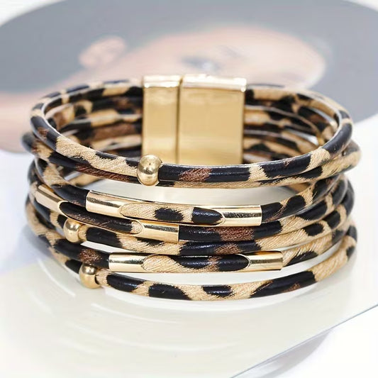 BOHEMIAN LEOPARD PRINT WRAP BRACELET