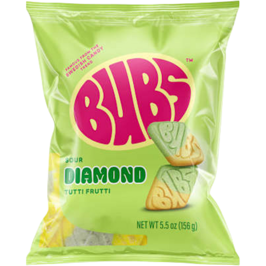 Bubs Sour Diamond Tuitti Fruitti Swedish Candy