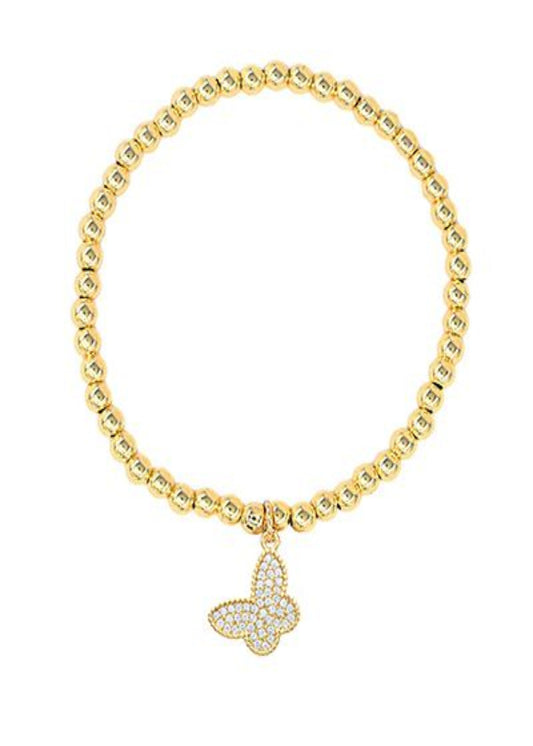 Butterfly Stainless Steel Ball Bracelet