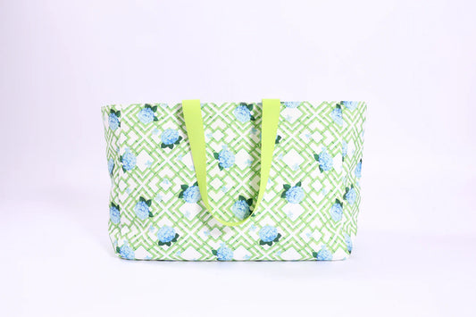 Talia Printed Tote Bag - Hydrangea Bamboo